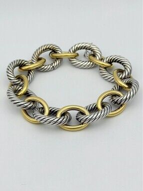 David Yurman XL Oval Link Cable Chain Bracelet 925 Silver